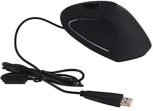 Beufee Ergonomic Vertical Mouse, Vertical Mouse Ergonomic Mouse Ergonomic Mouse Wired Mouse Ergonomic Computer Mouse Wired Carpal Tunnel Mouse(Black)