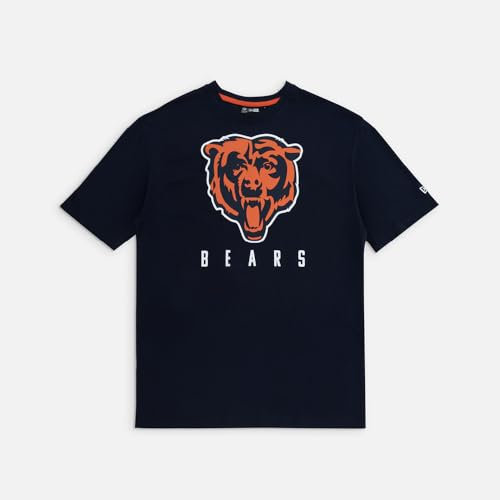New Era Unisex NFL Games Slogan Oversized Chicago Bears NSN T-Shirt, Navy, M EU
