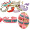 LS-LebenStil Exklusives Statement Armband Quasten besticktes Boho Canvas Webarmband (Good Vibes Rosa Pink Türkis - Small)