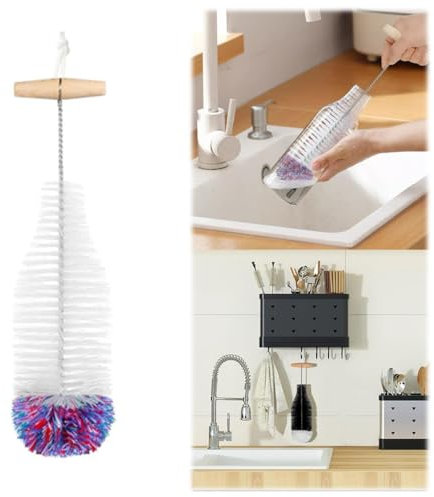 Flaschenbürste Reinigungsbürste Glasflaschen kratzerfreier Flaschenreiniger für Sodastream Glaskaraffe Sodaflaschen Babyflaschen Trinkflaschen (Weiß)