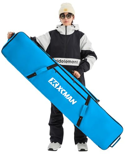 XCMAN Snowboardtasche für Flugreisen – vollständig gepolsterte Skitasche, wasserdichte Snowboardtasche für Reisen, Snowboardstiefel, 158 cm