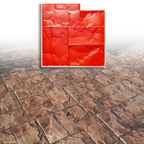 YJKKZQLB Polyurethane Concrete Stamping Mats 24 X 24Stone Texture Mat Decorative Patterns Cement Overlay Concrete Stamp Molds for Wall/Floor