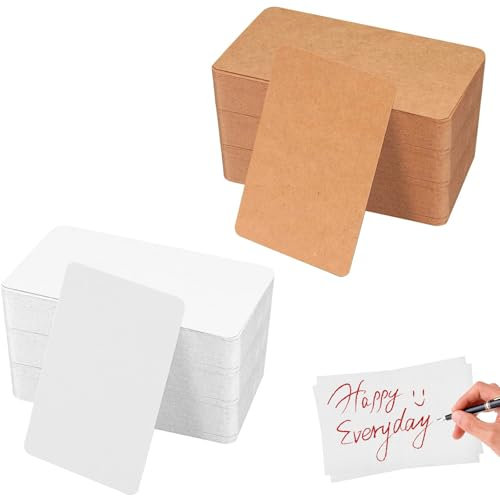 400 PCS Blanko Karten postkarten, Karteikarten Papier Karten, Kraftpapier Karten zum Gestalten für DIY Grußkarten Einladungen Hochzeitskarten (90 * 54 mm)