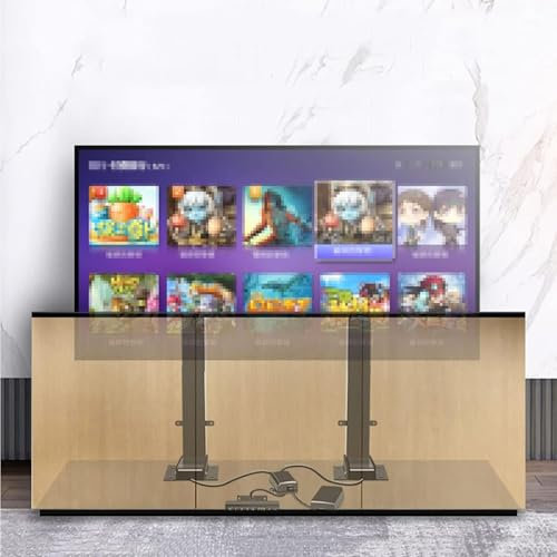 QICBYING LCD TV Frame Floor Stand - Telescopic Electric TV Lift, Tv Lift Mechanism With Remote, Dual Motor Lift Stroke 120cm/47.2 Inch, For 55 To 90 TVs Up To 90kg/198lb