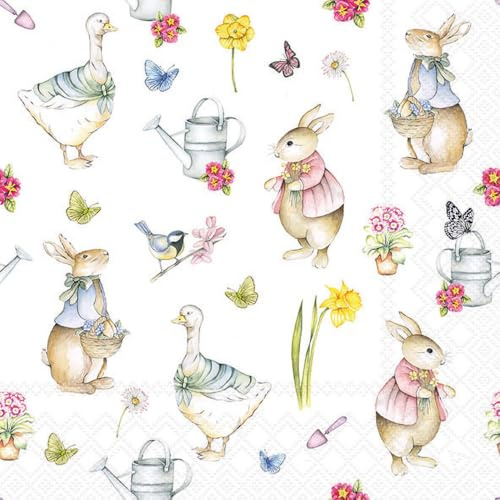 Ambiente Ostergarten Serviette 33x33cm 20 Stk Papier Gartendekor