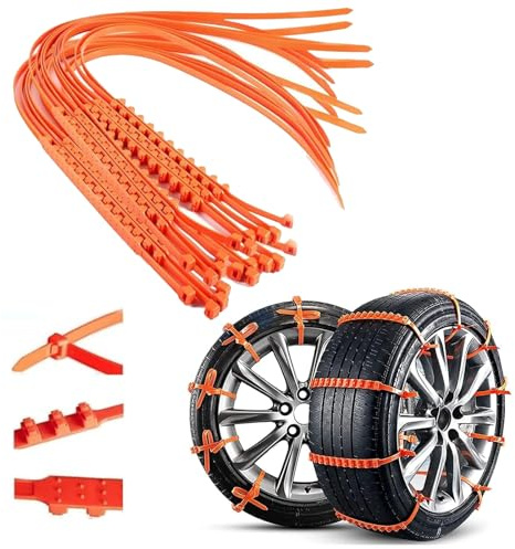 ZANWANXIN Reusable Anti Snow Chains, Schneeketten für PKW, Kleinlaster, Van, SUV, Truck, Kunststoff, 10.5 Zoll, 10 Stück