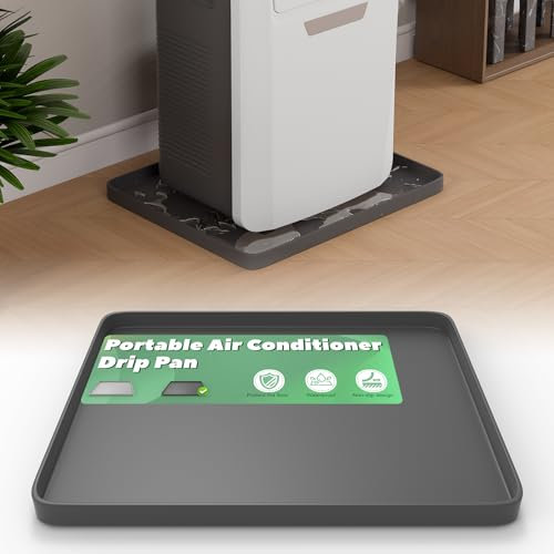 Memrita Portable Air Conditioner Drip Pan, Non-Slip Portable AC Dripping Pan for Portable AC, Catch & Prevent Condensate Leakage, Protect Your Floor, Drip Tray for 5,000 to 14,000 BTU AC Unit, Black