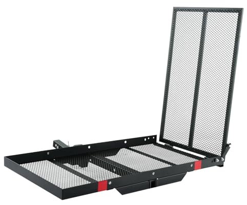 Portapacchi pieghevole per gancio di traino, capacità di carico 226 kg/500 libbre, portapacchi per gancio di traino per auto, portapacchi per SUV