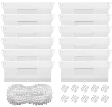 Anlising Pesi di Tende Verticali, 12PCS Tende Verticali a Lamelle Accessori Set, Con 10M Catena per tende Verticali + 10 Connettori a Catena,127MM Accessori Verticali Ciechi Lamelle,per Tenda,Finestre