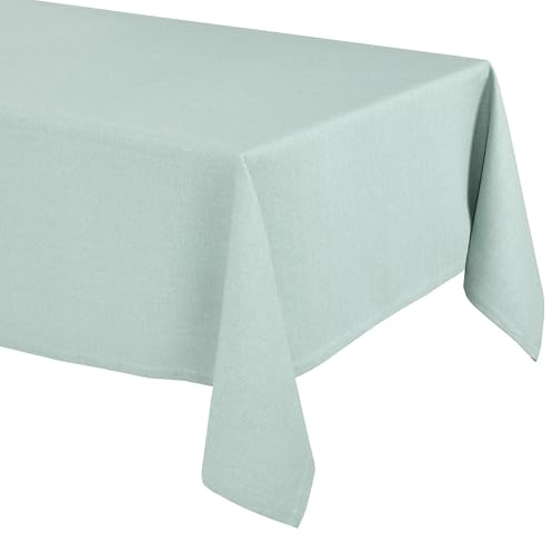 Elegante Tischdecke mit natürlicher Leinenoptik, Lina Tischdecke und Tischläufer, Größe und Farbe wählbar (Eckig 130x300 cm, Eisminze)