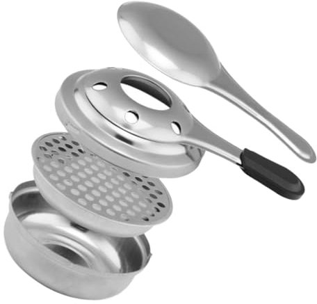 Zerodeko Stufa alcolica portatile cucinando portacarburante con coperchio contenitore del carburante porta carburante per buffet bruciatore ad alcool Acciaio inossidabile Argento