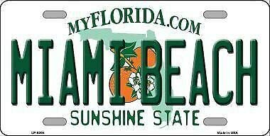 Miami Beach Florida Nummernschild, Metall, 15,2 x 30,5 cm