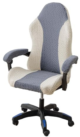 4 Stk Gaming Stuhl Bezug Waschbar, Waschbar Gaming Stuhl Bezug,Gaming Stuhlhussen,GamingStuhlbezüge Anti-Rutsch,mit Reißverschluss, für Gaming-Stühle,Computer-Stühle,Drehstühle (Beige + Dunkelgrau)