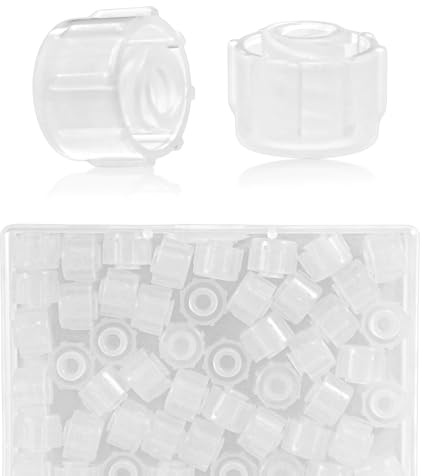 100stk Spritzenspitzenkappen, Nadelkappen für Ernährungssonden Laborbedarf Klebstoffabgabe und Industrielle Anwendungen Kompatibel mit Luer-Lock/Slip-Spezifikationen (Transparent)