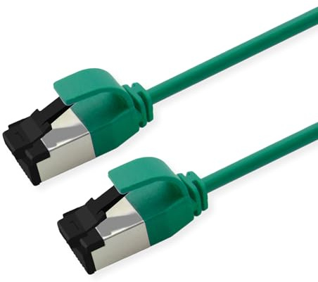 ROLINE U/FTP Patchkabel Cat.8 (Class I), Slim, LSOH, Litzendraht, grün, 0,15 m