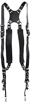 HRWLY Camera Strap Genuine Leather Shoulder Leather Harness Strap Photography Gear for DSLR/SLR Camera(Svart)