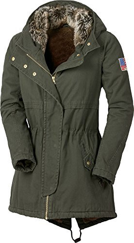 Tom Ramsey Damen Parka, Winterjacke in Olivgrün, gefütterter Wintermantel mit Kapuze, kuschelig weiche & warme Winter-Mode (Größe: 36-50)