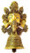 Artvarko Murti Lord Ganesh Wandschmuck aus Messing für Zuhause mit Glocke Ganti am Stamm, Mandir-Tempel, Hochzeitsgeschenk, Vastu Dosh Feng Shui, Antik-Höhe, 25,4 cm, goldfarben
