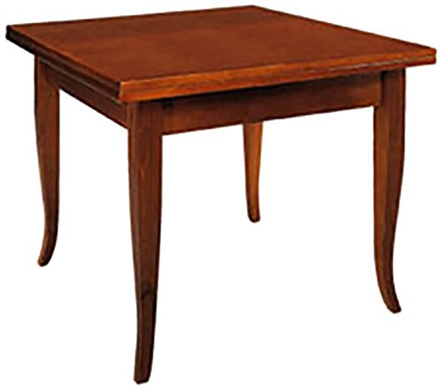 Mobilificio Bisco Venezia Tavolo Quadrato a Libro, Legno, Noce, 100 x 100 x 80 cm