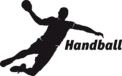 GRAZDesign Wandtattoo Handball Kinderzimmer | Wandaufkleber Teenager Sportler Spieler | Wandsticker Turnhalle Sport Jugendzimmer - 91x57cm / 070 schwarz