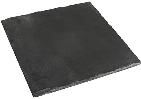 Rayher Hobby Rayher Hobby Rayher 46404000 Quadratische Schieferplatte, zum Beschriften und Basteln, Naturstein Platte für Kerzen und festliche Tischdekoration, 20x20 cm, Schwarz
