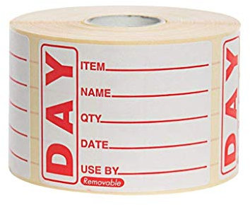 Biotech Solution Square Red Food Labels 500 Labels Per Roll