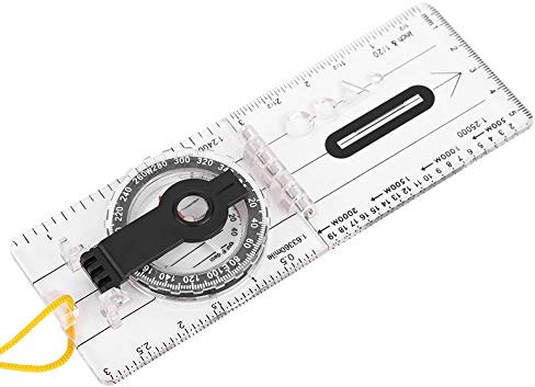 Keenso Mapping Compass Navigation, Professioneller transparenter Kompass mit Maßlineal und Umhängeband zum Kartenlesen, Flüssigkeitsgefüllt, Wandern, Navigieren und Überleben