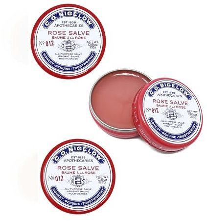 C.O. Bigelow All Purpose Rose Salve Lip Balm Trio, 0.8oz (22g), 3 Pack