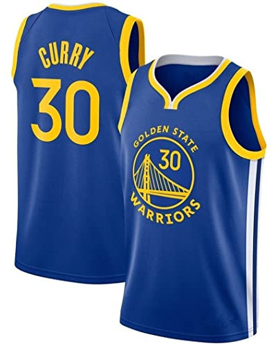 ZeYuKeJi Männer Jersey-NBA Jersey New Warriors Krieger # 30 Curry Mesh-Basketball Jersey Retro Gedenk Basketball Sleeveless T-Shirt (Color : Blue, Size : S)