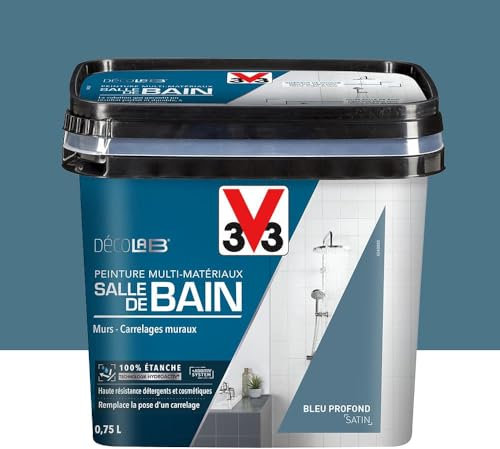 V33 Peinture Multi-Matériaux Salle de bain Deco Lab Bleu Profond 0,75 L