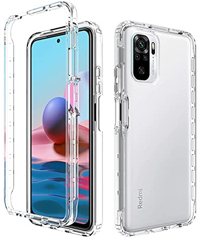 PANXIYUE Funda Xiaomi Redmi Note 10/Note 10S,360 Grados Doble Protección,Transparente Ultrafino Silicona TPU Frente y PC Back Carcasa para Xiaomi Redmi Note 10 / Note 10S