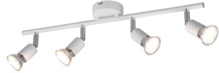 Reality Leuchten Spotbalken Paris R80914031, Metall Weiß matt, exklusiv 4x GU10