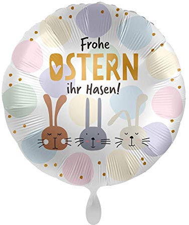 Folienballon Frohe Ostern Ihr Hasen, ca. 43 cm