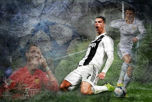 Myartstyle - Plakat, Leinwandposter 60 x 40 cm C. Ronaldo Sport Fußball Beste Spieler OHNE RAHMEN P-Sp-205-24