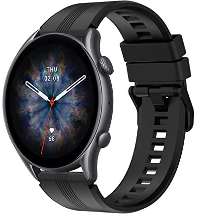 Replacement Band Compatible for Amazfit GTR 3 Pro/GTR 3 Smartwatch Bands, Sport Silicone Strap Compatible for Garmin Vivoactive 4/Venu 2/ Fossil Gen 5e 44mm