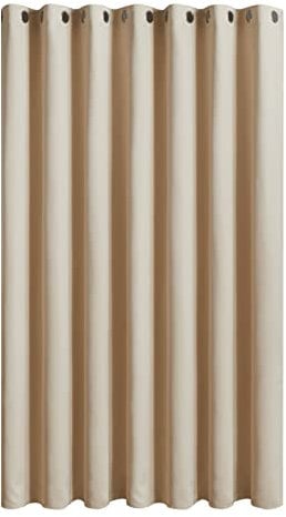 Topfinel Beige Blackout Curtain Eyelet Thermal Insulated Curtain for Livingroom 90x90 Curtains Bedroom Curtains W228 x L228 CM,1 Panel
