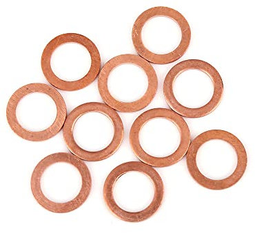 A ABSOPRO Cobre Arandela 12 x 18 x 1,5mm Plano Sellado Junta Anillo (Juego de 10)