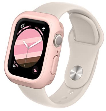 RhinoShield Bumper Case kompatibel mit Apple Watch Serie 9/8/7 [41mm] | CrashGuard NX - Stoßdämpfende Schutzhülle im schlanken Design, rutschfest - Samtrosa