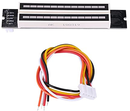 Glakyur Dual 12 Music Level Indicator LED Spectrum VU Meter Amplifier Light Speed Adjustable Board for MP3 DC 7-12V()