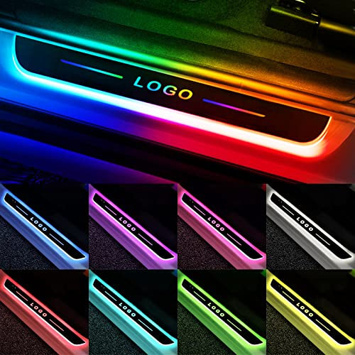 LED-Induktionslicht einstiegsleisten, Personalisiert Foto/Text 7 Farben Innenbeleuchtung Auto, Verkabelungsfreie wasserdicht Willkommenslicht Car Door Geschenke für alle Automodelle