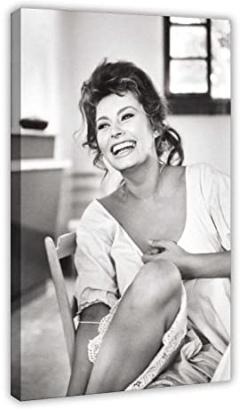 Enartly Leinwand Druck Poster Attore Sophia Loren 21 Tela Poster Camera da letto Decoro Sport Paesaggio Ufficio Camera Decor Gift Frame 40x60cm Senza Cornice