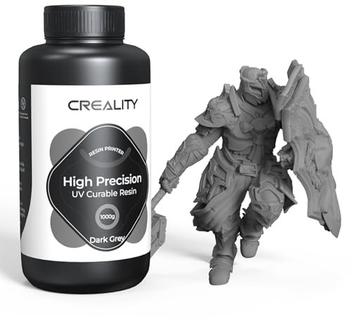 Creality 3D-Drucker Resin, Hochpräzisionsharz für 8K LCD 3D-Druck, 405nm UV-härtendes Resin, schnelle Aushärtung, geringe Schrumpfung, hervorragende Fließfähigkeit (Zementgrau,1000g)