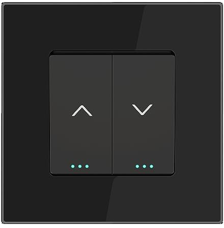 PULSAR Rolladentaster Jalousietaster Unterputz Glas Schwarz 1 Fach - Rollo/Rouleau/Jalousette Taster 86x86mm Rollladensteuerung
