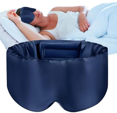 MUNSKT Seide Schlafmaske für Frauen und Männer, 100% Hautfreundliche Seide Augenmaske, große Nachtmaske mit verstellbarem Klettverschluss für Zuhause und Reisen
