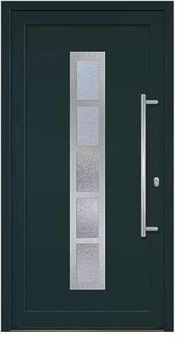 HORI® Haustür Eingangstür Komplettset – Robuste Hauseingangstür mit moderner Optik, hoher Wärmedämmung & Sicherheit, I Farbe: anthrazit (innen weiß) I DIN rechts I Modell: Frame I 198 x 98 cm