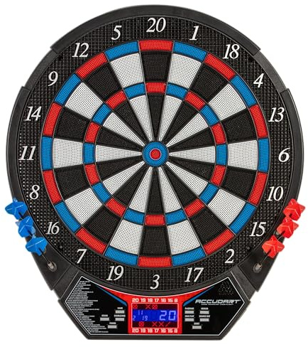 Accudart Rogue Electronic Dartboard - 29 Game Modes - 90 Game Variations - Easy Read Display - Virtual Opponent Mode - Heckler Feature with Witty Taunts - Official 15.5 Target Area