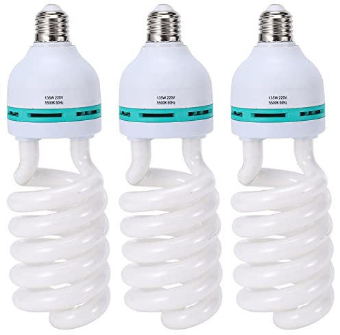Daconovo 3X E27 220V 5500K 135W Foto Studio Birne Video Fotografie Tageslichtlampe (E27)