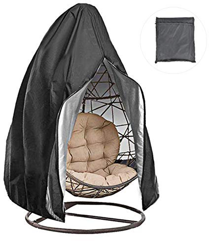 Ejoyous Hängesessel Abdeckung, Swing Egg Chair Cover mit Reißverschluss Schwingsessel Hängekorb Hängestuhl Schutzhülle Wasserdicht UV-Anti Winterfest Schutzhülle Gartenmöbel