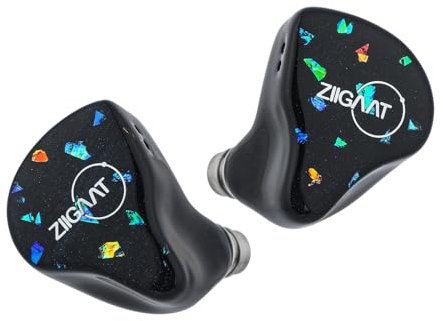 Linsoul ZiiGaat Doscinco - Monitor intraural, 2DD+3BA Hybrid Driver Earphone IEM, auriculares con cable, afinación de audiófilos, con cable IEM para juegos de músicos (Doscinco, 4,4 mm)