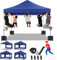 COBIZI Tonnelle Pliante 3x3m, étanche, Stable, résistante à l'hiver, pour l'extérieur, Pliable, Protection UV 50+, 3 hauteurs, Tonnelles avec 4 Panneaux latéraux et 4 Sacs de Sable,Bleu foncé